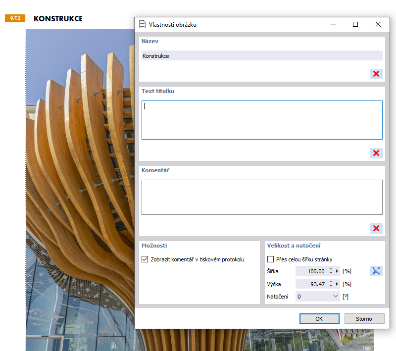 Nastavení vlastností grafiky