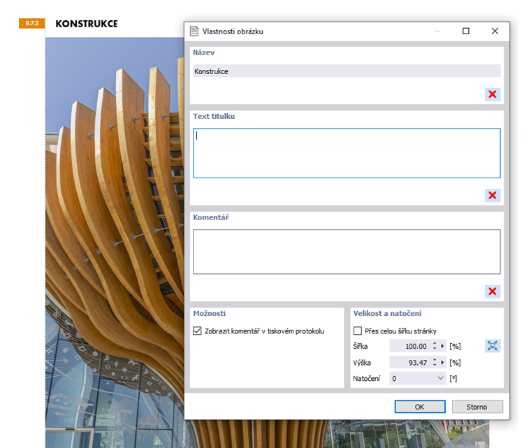 Nastavení vlastností grafiky