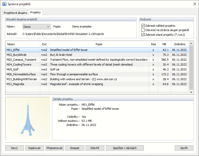 Správce projektů, Projekty