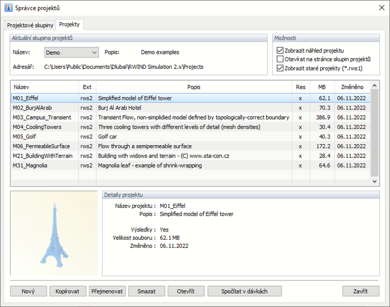 Správce projektů, Projekty