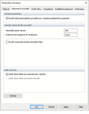 Parametry simulace, Stacionární proudění