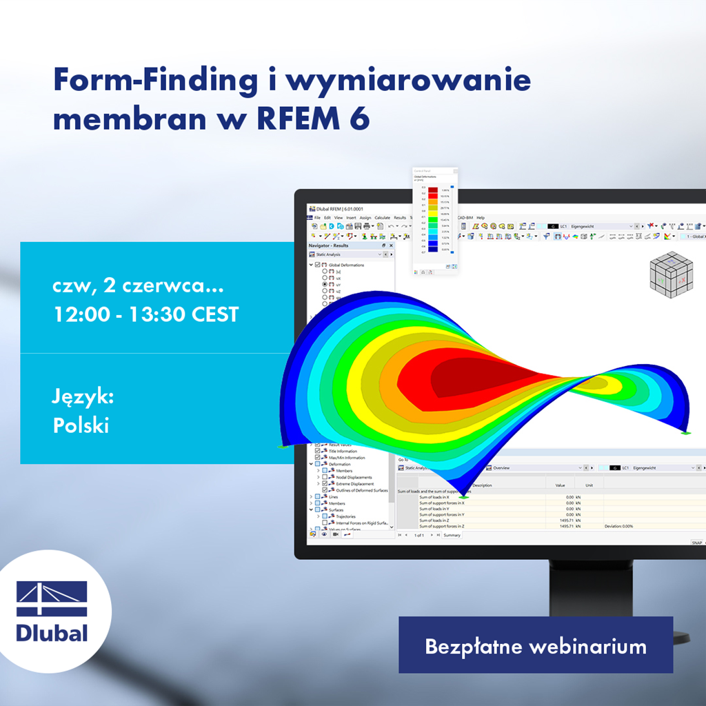 Form-finding a posouzení membrán v programu RFEM 6