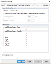 Parametry simulace, Pokročilé