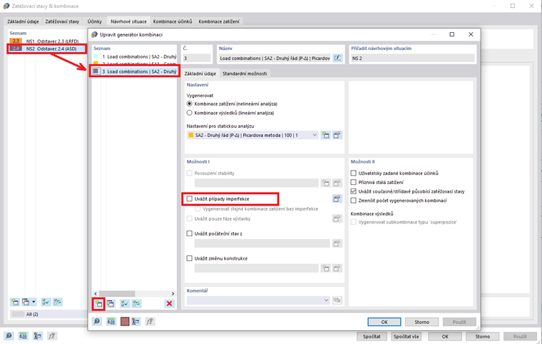 Zohlednění imperfekce: Návrhová situace 2 - ASD
