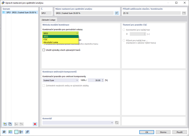 Vyberte kombinační pravidlo pro periodické reakce