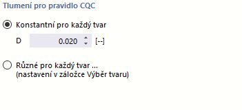 Zadejte útlum pro pravidlo CQC