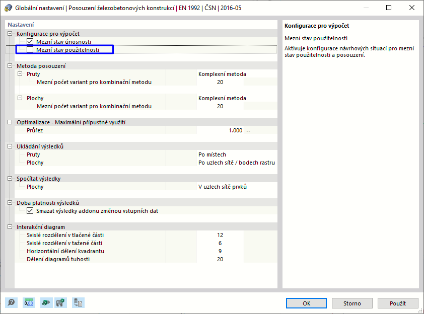 Deaktivace posouzení 'Použitelnostti