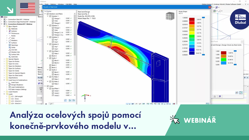Analýza ocelových přípojů pomocí konečně-prvkového modelu v programu RFEM 6
