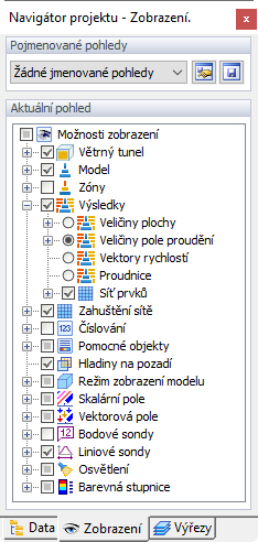 Zobrazení hodnot sil na prutech