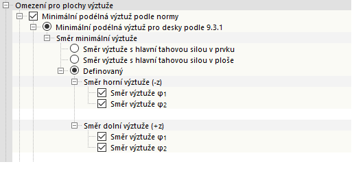 Minimální podélná výztuž podle normy pro desky
