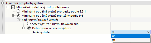 Minimální podélná výztuž podle normy pro stěny