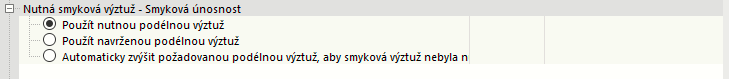 Stanovení smykové únosnosti ze stupně podélného vyztužení ρl