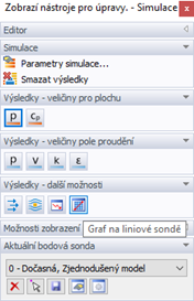 Upravit pruh, graf podél liniové sondy