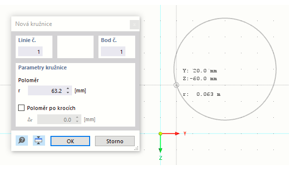 Grafické zadání kruhu