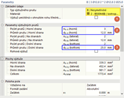 Definice výztužných prutů na horní a dolní straně