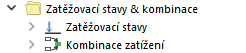 Zatěžovací stavy a kombinace v navigátoru