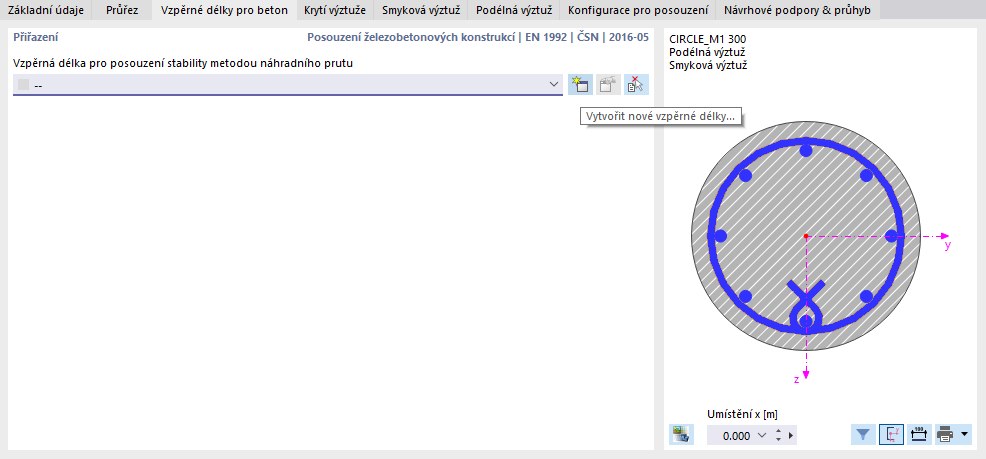Vytvoření nového typu vzpěrné délky