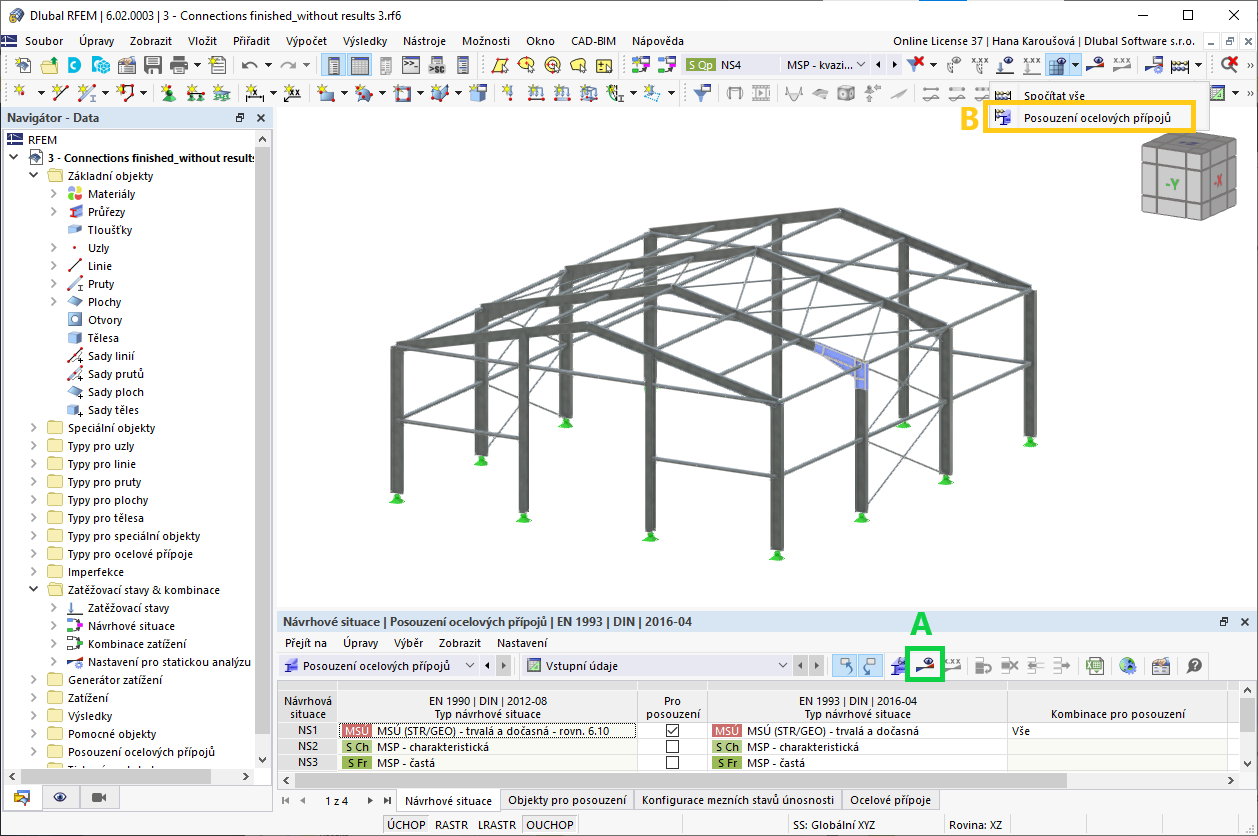 Spuštění Posouzení ocelových přípojů