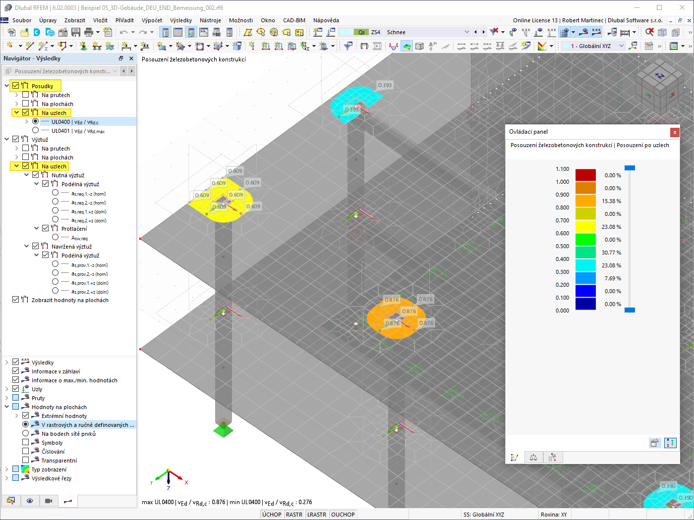 FAQ 005223 | Kde mohu najít grafické výsledky posouzení na protlačení při posouzení betonu? Zejména pak rozdělení smykových sil v základním kontrolovaném obvodu