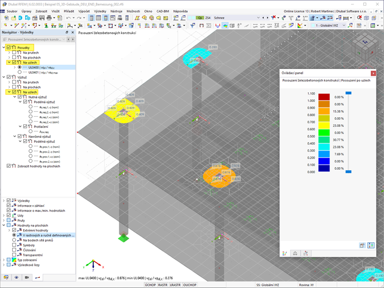 FAQ 005223 | Kde mohu najít grafické výsledky posouzení na protlačení při posouzení betonu? Zejména pak rozdělení smykových sil v základním kontrolovaném obvodu