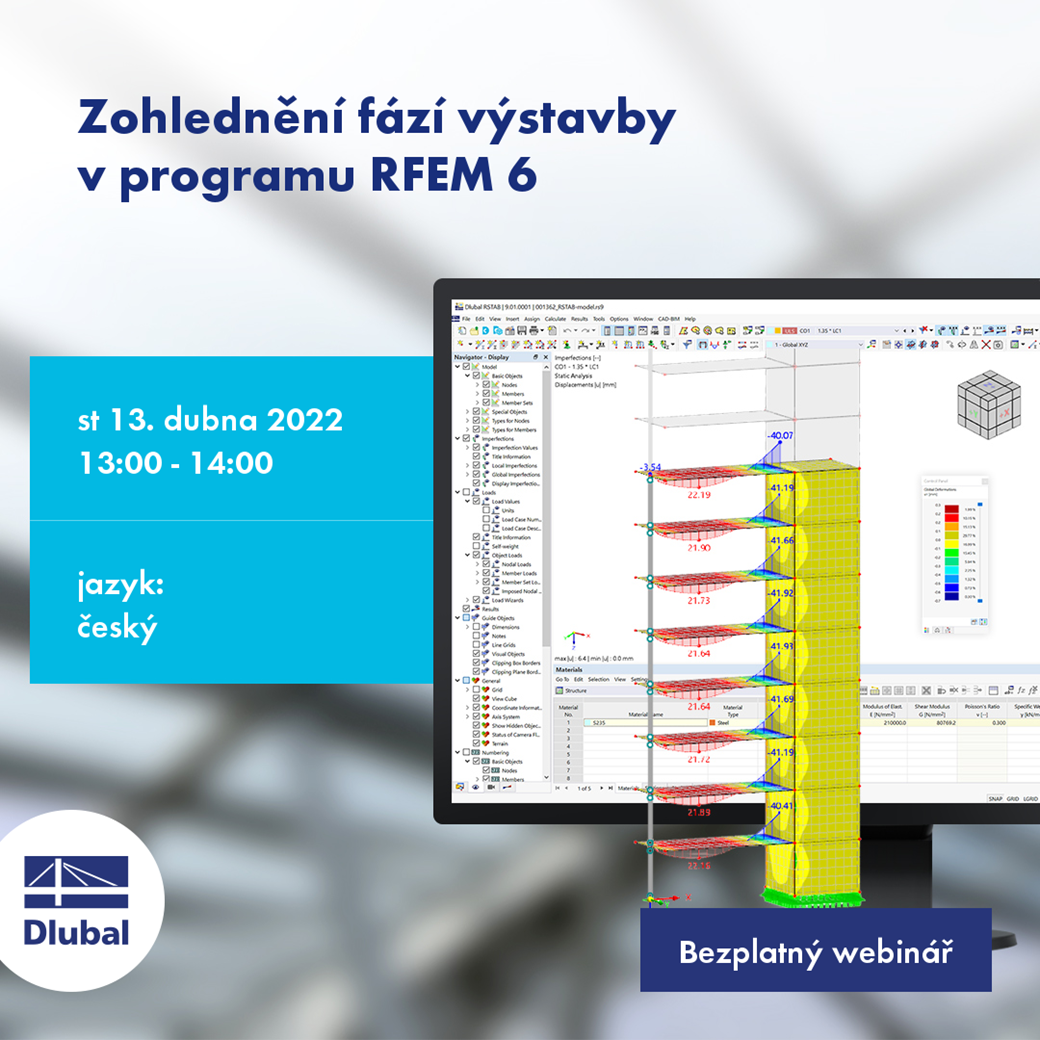 Zohlednění fází výstavby \n v programu RFEM 6