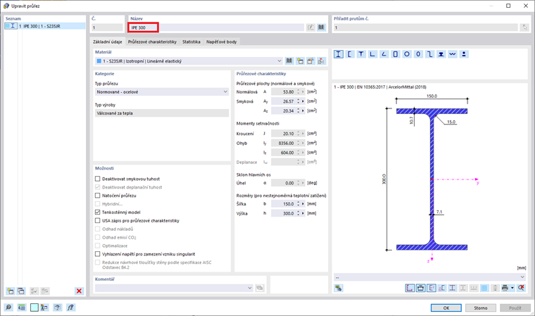 Kontrola platnosti jména zadáním v grafickém rozhraní