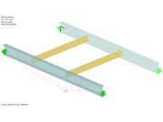 Průběh ohybového momentu My pro kombinaci zatížení KZ1 = ZS1 + ZS2