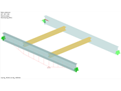 Průběh ohybového momentu My pro kombinaci zatížení KZ1 = ZS1 + ZS2