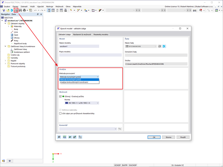 FAQ 005227 | Ovlivňuje metoda posouzení vybraná v programu RSECTION posouzení průřezu v programu RFEM/RSTAB?