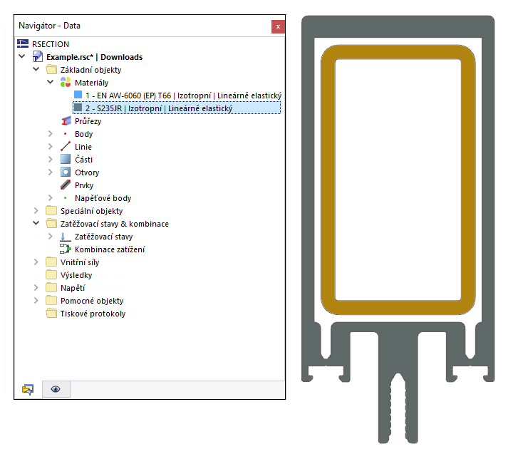 Výběr objektů podle vlastností v navigátoru