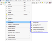 Nástroje pro modelování v nabídce "Upravit"