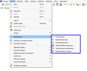 Nástroje pro modelování v nabídce "Upravit"