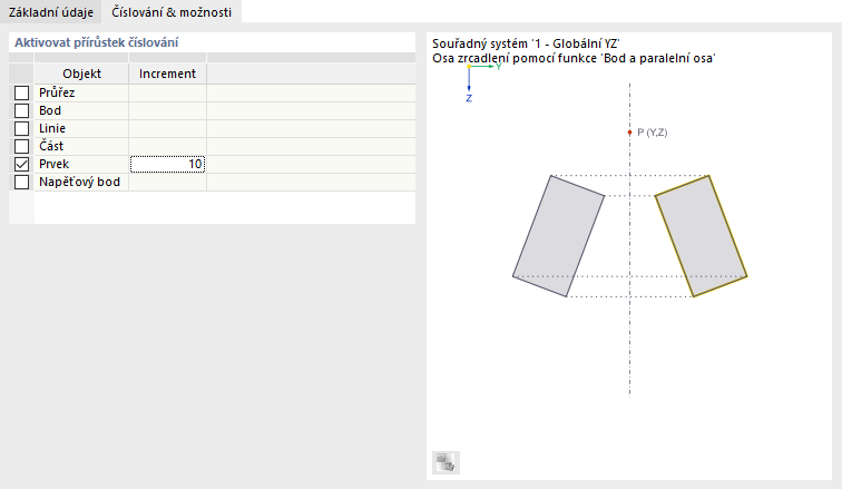 Přizpůsobení číslování