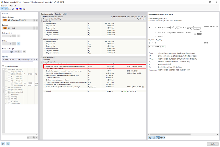 KB 001733 | Posouzení železobetonových sloupů podle ACI 318-19 v programu RFEM 6