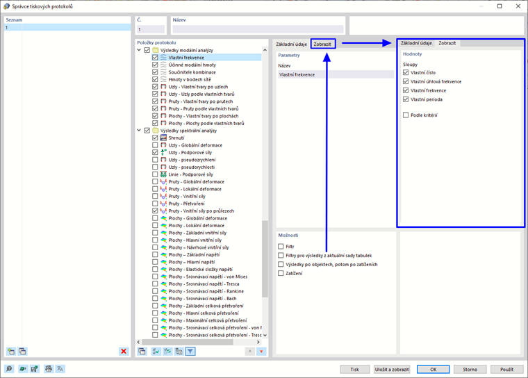 Použití filtrů výsledků v tiskovém protokolu