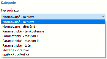 Seznam typů průřezu