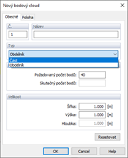 Nový bodový cloud přes dialog, Obecné