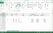 Excelová tabulka s napětími