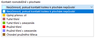 Vizualizace funkce pro výběr kontaktních oblastí rovnoběžných s plochami