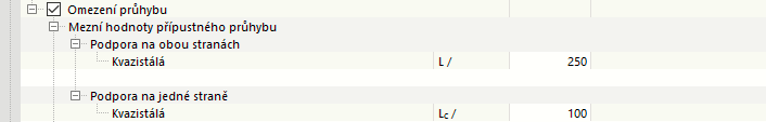 Omezení průhybu