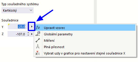 Úprava vzorce v dialogu