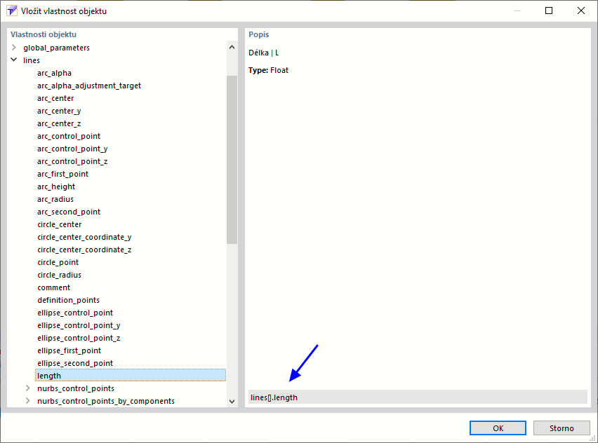 Použití odkazu na vlastnost objektu