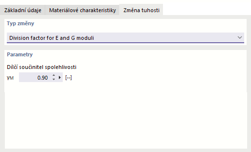 Úprava tuhosti materiálu