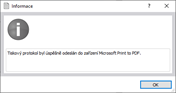 Informace po tisku na tiskárně