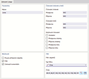 Karta „Základní údaje“ pro linie
