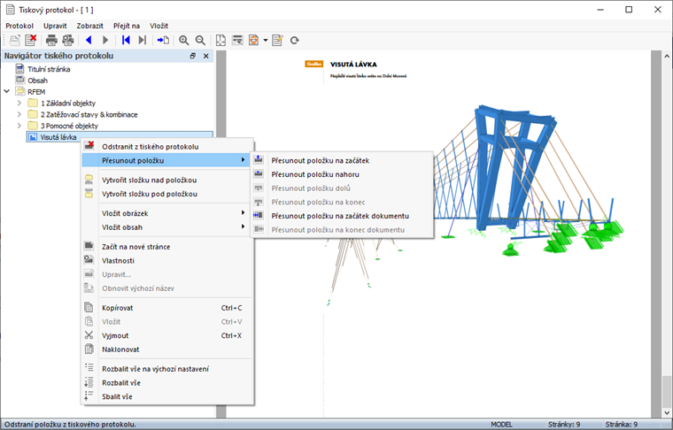 Klávesová zkratka „Přesunout položku“