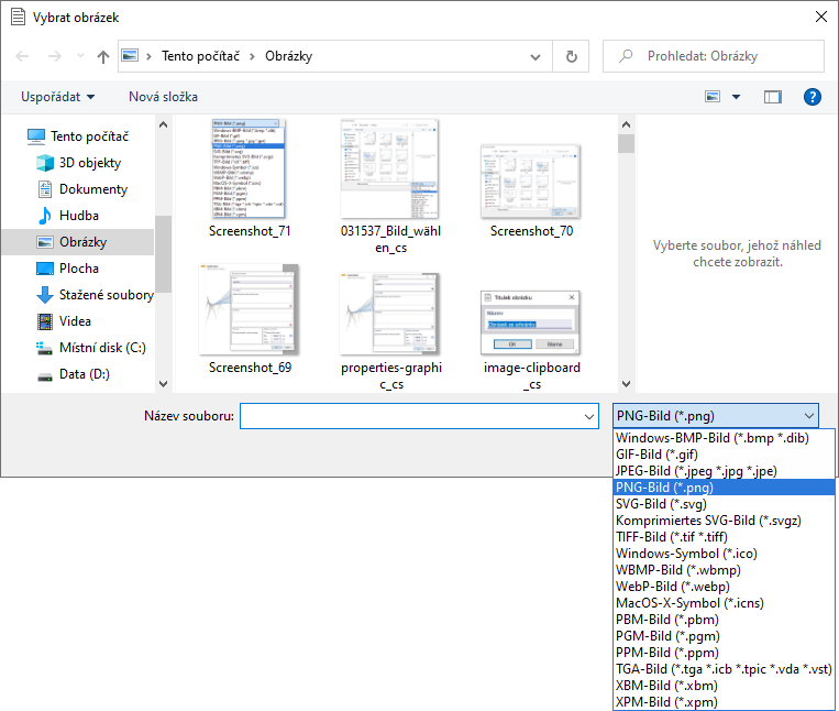 Výběr souboru s obrázkem