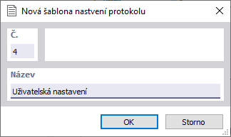 Uložení nastavení jako šablony