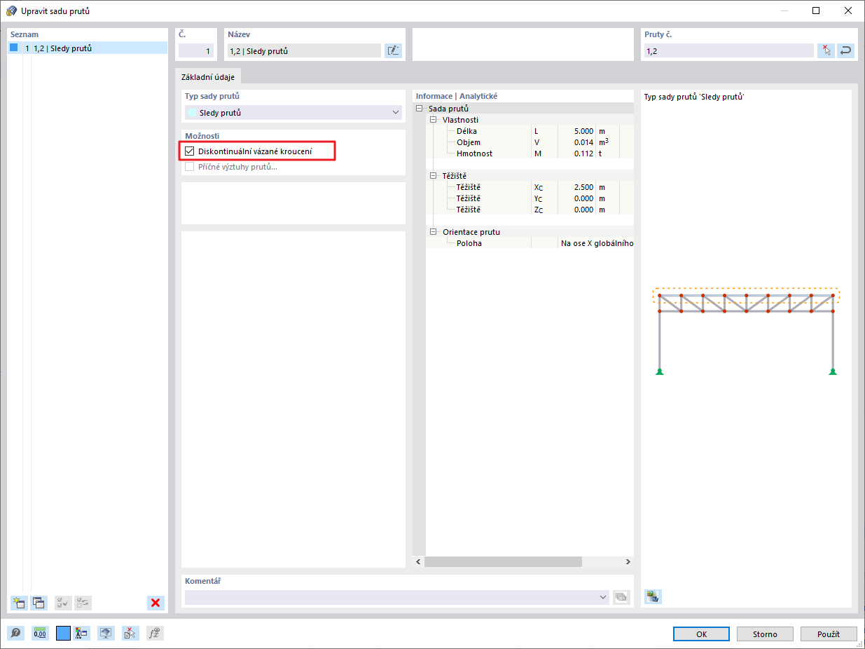 FAQ 005259 | Jak nastavím deplanační kloub?