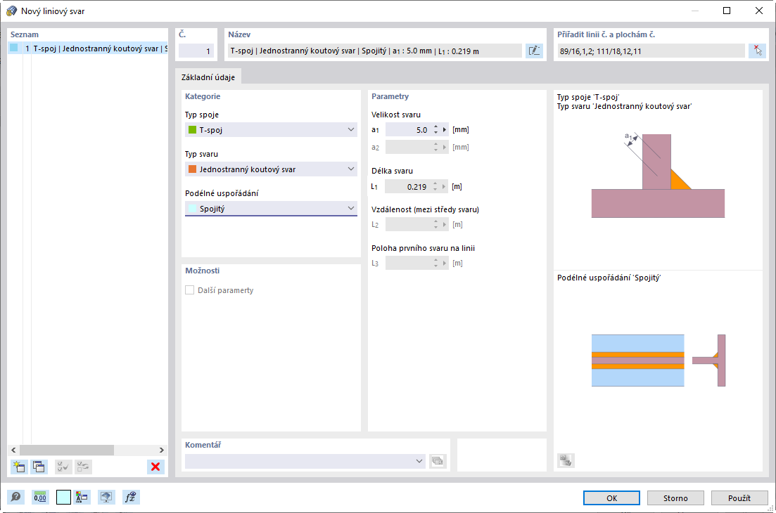 Úprava liniového přípoje